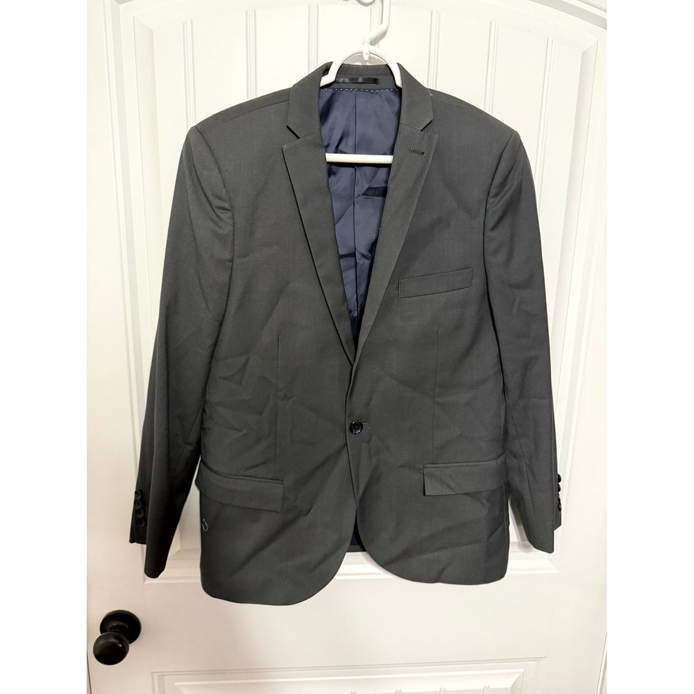 Topman Blazer Mens 40 CHR TEXT SKINNY Charcoal Grey EUC